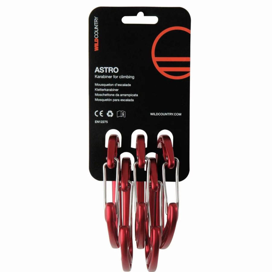 Carabiners & Quickdraws * | Wild Country Astro 5 Pack Red (Fall 2022)