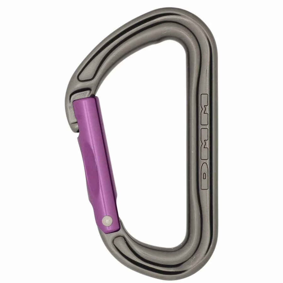 Carabiners & Quickdraws * | Dmm Shadow Straight Gate Titanium / Purple