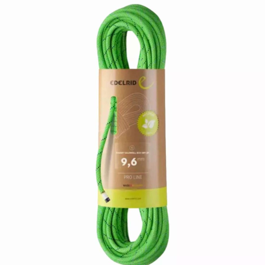 Ropes & Cordage * | Edelrid Tommy Caldwell Eco Dry Duotec 9.6Mm Neon Green