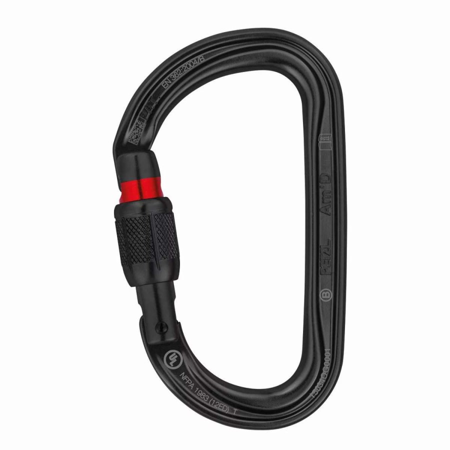 Carabiners & Quickdraws * | Petzl Am'D Screw-Lock Black