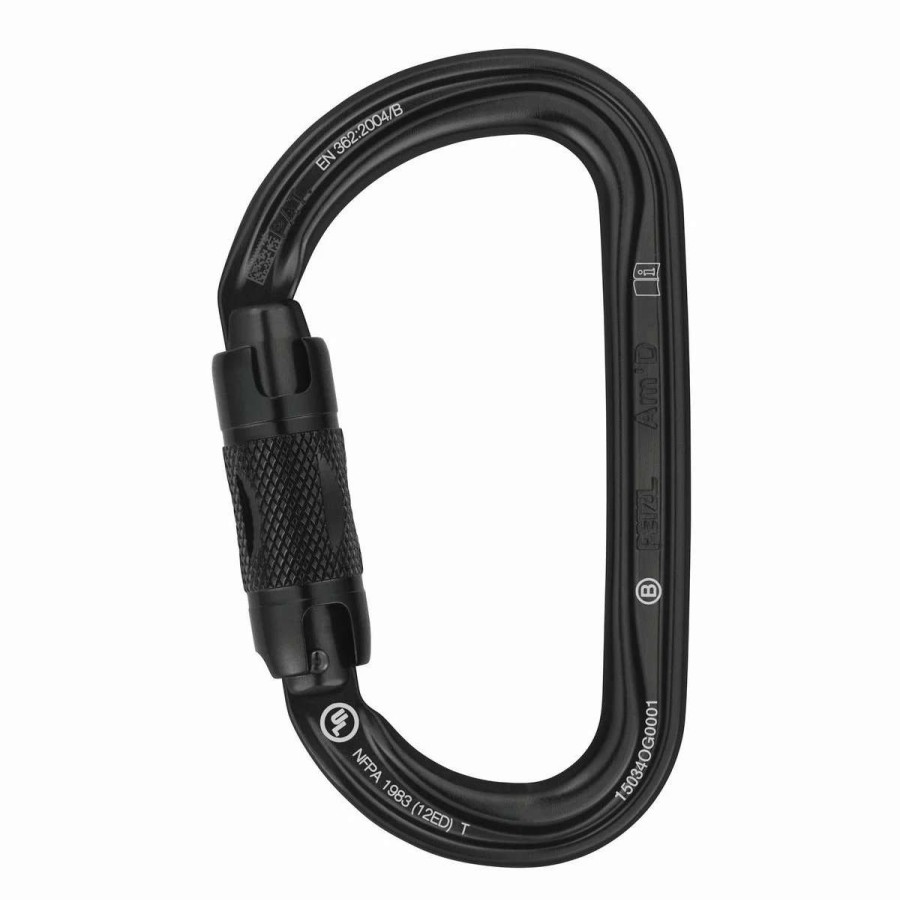 Carabiners & Quickdraws * | Petzl Am'D Twist-Lock Black